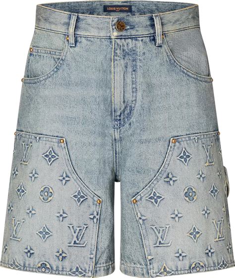 lv denim shorts